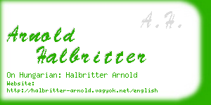 arnold halbritter business card